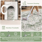LIVEBOX Washable Area Rug 8x10 - Large Vintage Tribal Living Room Rug Oriental Rugs for Bedroom, Non-Slip Retro Medallion Carpet Print Distressed Rugs for Dining Room Home Office Sage