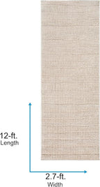 Livabliss x Our PNW Home Cascade Minimalist Striped Area Rug, 2'7" x 12', Light Brown