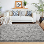 Beglad Shag Rugs for Living Room, Grey Area Rugs 5x7 Feet Upgrade Anti-Skid Modern Minimalist Style Memory Foam Rugs for Bedroom, Indoor Carpet Suitable for Boys Teens Room Decor