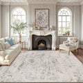 LUMI Washable 5x8 Area Rug for Living Room, Ultra Soft Vintage Rug with TPE Non Slip Backing, Stain Resistant, Low Profile Carpet High Traffic for Bedroom, Dining Room