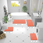 OLANLY Bathroom Rugs 70x46, Extra Soft Absorbent Chenille Bath Rugs, Rubber Backing Quick Dry, Machine Washable Bath Mats for Bathroom Floor, Tub and Shower, Home Decor Accessories, Coral