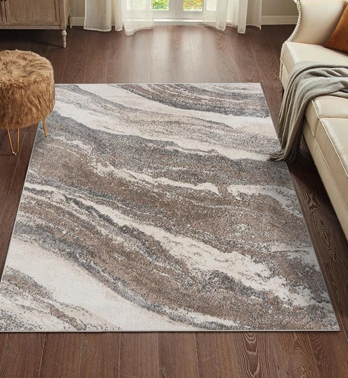 LUXE WEAVERS Lagos Collection 7983 Grey 4x5 Art Deco Area Rug