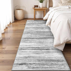 2x5 Washable Runner Rug for Family: Easy-to-Clean Runners for Hallway Entryway Bedroom - Stain and Water Resistant Rugs with Non-Slip Backing - Soft Low-Pile Carpet Grey