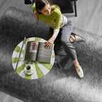 Zentavio Grey White Gradient Area Rugs for Living Room, Rugs for Bedroom 4x6 Fluffy Carpet Soft Shag Aesthetic Plush High Pile Gray Throw Rug for Nursery Kids Room Dorm