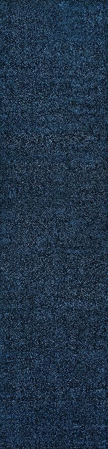 JONATHAN Y Haze Solid Low-Pile Navy Runner Rug 2x10, Coastal,Bohemian,Minimalist,Classic, Easy-Cleaning for Living Room,Bedroom,Kitchen,Pet Friendly,Non-Shedding (SEU100C-210)
