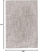 Dash & Albert Crosshatch Dove Grey Hand Micro Hooked Wool Rug, 8.5 X 11.5 Feet, Grey Solid Pattern
