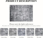 Area Rug 4×6, Vintage Boho Rug,Ultra-Soft Low Pile, Washable, Non Slip,Stain Resistant Printed Carpet for Living Room Bedrooms Playroom Office Kitchen, Dark Stone
