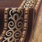 Antep Rugs Alfombras Bordered Modern 3x5 Non-Slip (Non-Skid) Low Pile Rubber Backing Indoor Area Rug (Brown, 3' x 5')