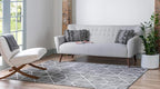 Rugs.com Lattice Trellis Collection Rug – 4' x 6' Gray Low-Pile Rug Perfect for Living Rooms, Large Dining Rooms, Open Floorplans