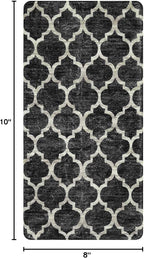 Lahome Moroccan 2x4 Runner Rug Washable Non Slip Black Entryway Runner Rugs, Laundry Throw Rug and Indoor Mat for Laundry Room, Washable Runner Rugs for Kitchen Hallway Entry Area Rugs(Black,2'x4')