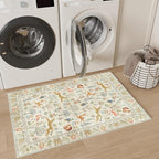 DUKINO 2x3 Rug, Washable Animal Rugs for Entryway, Non Slip Indoor Door Mat, Soft Low Pile Small Area Carpet for Entrance, Bedroom, Kitchen, Laundry, Bathroom, Beige