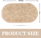Soft Fluffy Area Rug for Bedroom, Beige Fuzzy Shaggy Oval Throw Rugs for Bedside, Non-Slip Cozy Plush Shag Carpet for Kids Room Nursery Dorm Living Room, 2.6 x 5.3 Feet