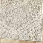 Antep Rugs Palafito 2x4 Geometric Shag Diamond High-Low Pile Textured Indoor Area Rug (Beige, 2' x 4')