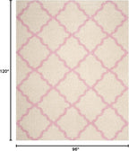 SAFAVIEH Area Rug 8x10 - Dallas Shag Collection - Large - Ivory & Light Pink, Trellis Pattern, Non-Shedding & Easy Cleaning, Plush Thick Pile, Ideal for Living Room, Bedroom, Dining Space (SGD257P)