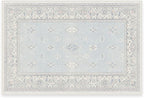 RUGGABLE Washable Vintage Area Rug – Verena Soft Blue 2x3, Stain-Resistant, Non-Slip – Small Machine Washable Rugs for Living Room, Bedroom, Hallway, Entryway & Bathroom–with Standard Pad