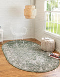 Unique Loom Isabella Collection Area Rug - Adjani (4' 1" x 6' 1" Oval, Green/ Ivory)