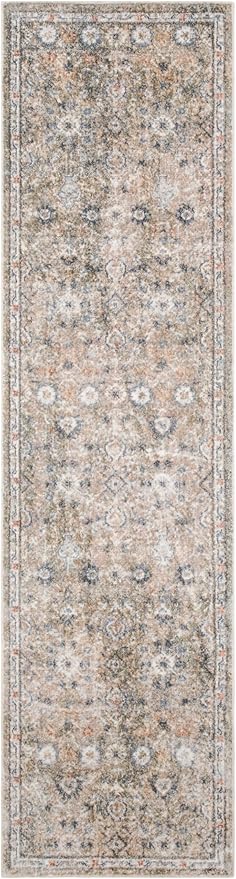 Nourison Home Astra Machine Washable Silver Taupe 2'2" x 8' Area Rug - Easy Clean, Non Shedding, Bed Room, Living Room, Dining Room, Kitchen (8' Runner)
