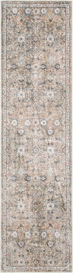 Nourison Home Astra Machine Washable Silver Taupe 2' x 6' Area Rug - Easy Clean, Non Shedding, Bed Room, Living Room, Dining Room, Kitchen (6' Runner)