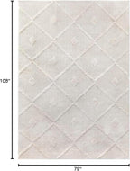 Antep Rugs Palafito 6x9 Geometric Shag Diamond High-Low Pile Textured Indoor Area Rug (Beige, 6'7" x 9')