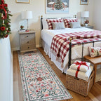 Wonnitar Christmas Runner Rug for Hallway, Christmas Kitchen Decor 2'6"x8' Washable Runner Rug, Non Slip Ultra-Thin Extra Long Holiday Carpet Runners for Bathroom Entryway Winter Decor