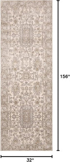 Loloi Teagan Collection TEA-03 Ivory/Sand 2'-8" x 13' Runner Rug, Large, Soft Neutral Rug, High-Traffic for Living Room, Bedroom, Home Office, Dining Area