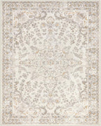 Wonnitar Washable Living Room Rugs, 8x10 Area Rugs for Room Decor, Beige Non Slip Ultra-Thin Soft Cozy Vintage Floral Distress Neutral Carpet for Bedroom Dining Room Farmhouse Playroom