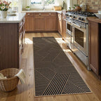 Lahome Modern Geometric Runner Rug, 2x6 Washable Rug Runners for Hallways Non Slip, Black Outdoor Carpet with Rubber Backing, Farmhouse Non Shedding Kitchen Mats for Floor Entryway