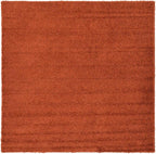 Unique Loom Solid Shag Collection Area Rug (8' Square, Terracotta)