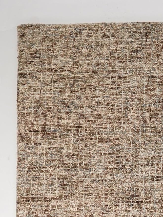 Rugsotic Carpets Hand Tufted Wool ECO-Friendly Area Rugs - 8'x10', Rectangle Shape, Beige & Brown, Solid Plain Design, High Pile Thick Handmade Area Rugs for Living Room, Bed Room (KWC111)