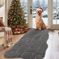 Large Dog Door Mat for Muddy Paws, 24x59 Absorbent Dirt Trapper Long Door Mat, Non-Slip Washable Mud Mat for Dogs, Polyester Microfiber Soft Pet Rug Mat for Entryway, Mud Dog Paws, Patio (Gray)