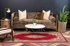 Unique Loom Reza Collection Traditional Persian Style Area Rug, 4 x 6 ft, Burgundy/Ivory