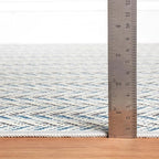 Dash & Albert Lowell Blue Machine Washable Rug, 2 X 3 Feet, Blue Graphic Pattern - Premium Luxury Hotel Quality Soft Breathable Hypoallergenic Machine Washable Easy Care All Season Comfortable