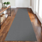 Braided Runner Rug 2x8 Ft Washable Runners for Hallways Non Slip Rubber Backed Kitchen Runners Cotton Entryway Runner Indoor, Woven Floor Carpet for Hall Kitchen Bedroom, Dark Grey/Grey