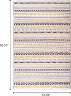 Alfa Rich 5x8 Yellow Gray White Washable Area Rugs for Living Room Bedroom Kitchen Cotton Decor Rug