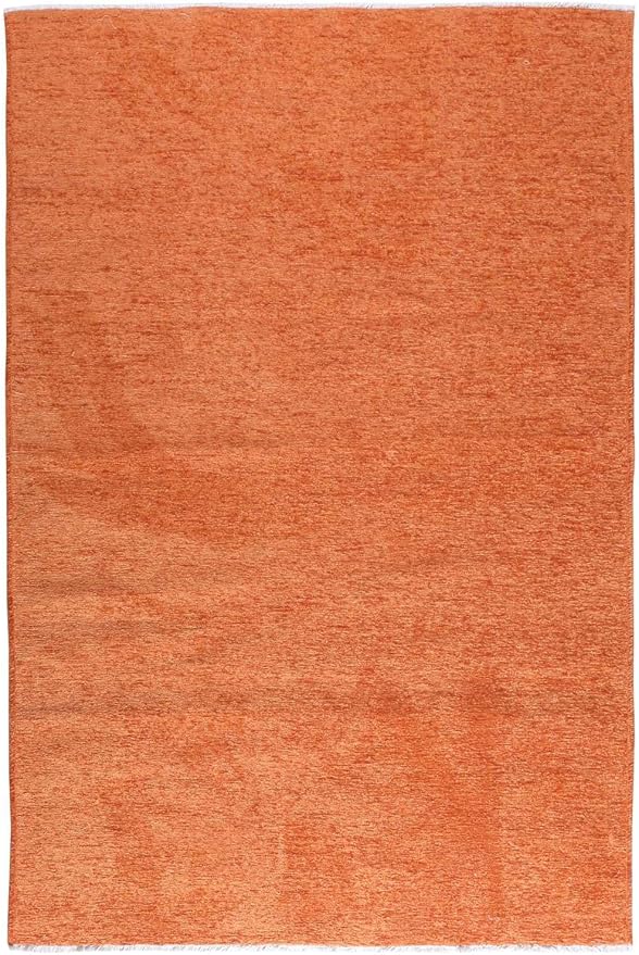 Alfa Rich 9x12 Orange Area Rugs for Living Room Bedroom Kitchen Decor Cotton Washable Pet Friendly