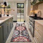 CAMILSON Runner Outdoor Rugs Oriental Retro Traditional Floral Medallion Area Rug 2x10 Non-Shedding Stain Resistant Indoor Carpet for Bathroom Hallway Kitchen Office (2 x 10 / Brown)
