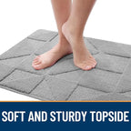 OLANLY Door Mats Indoor, Non-Slip, Absorbent, Dirt Resist, Entrance Washable Mat, Low-Profile Inside Entry Doormat for Entryway (47x20 inches, Grey)