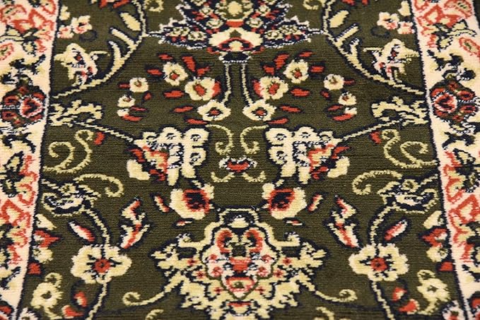 Unique Loom Sialk Hill Collection Area Rug - Washington (2' 2" x 8' 2" Runner Green/Hunter Green)