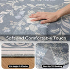 SOULFUL Medium Pile 8x10 Rugs for Living Room - Soft Underfoot Large Area Rug - Greige Boho Floral - Washable Non-Slip - Perfect for Bedroom Kids Room Under Dining Table Office