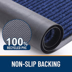 OLANLY Front Door Mat Indoor Outdoor Entrance, Waterproof Heavy Duty Doormat, Fade Resistant, Low Profile, Easy Clean Patio Porch Welcome Floor Mats for Entry, 59x30, Blue