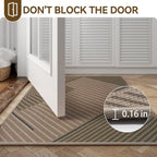Front Door Mat 24''x35'', Non Slip Absorbent Muddy Dirt Resist Washable Low-Profile Indoor Doormat, Welcome Entryway Door Mats, Brown