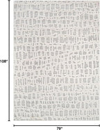 Beverly Rug Micro Loop Area Rug Gray/White 6x9 Abstract Modern Luxury Irregular Grid Durable Soft Indoor Rugs for Living Dining Room Office Stain Resistant Non Shedding Casual Indoor Carpet 6 x 9