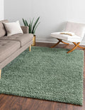 Unique Loom Davos Shag Collection Area Rug - Solid (10' x 14' 1" Rectangle, Sage)