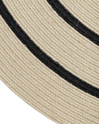 DEXI Round Jute Rug Natural Fiber 6x6, Braided Woven Area Rugs No Shed, Large Soft Neutral Rustic Carpet Mat for Indoor Outdoor Patio Dining Living Room Bedroom Farmhouse, 6ft, Ivory/Black