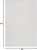 CAMILSON Micro Loop Rug 8x10 Modern Luxury Bordered Area Rugs Soft High and Low Pile Stain Resistant Easy-Cleaning Non-Shedding for Living Room Office Indoor Carpet (8 x 10 / White)