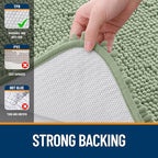 OLANLY Bathroom Rugs 44x24, Extra Soft Absorbent Chenille Bath Rugs, Rubber Backing Quick Dry, Machine Washable Bath Mats for Bathroom Floor, Tub and Shower, Home Decor Accessories, Sage Green