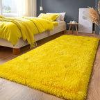 Fluffy Area Rugs for Living Room, Soft Shaggy Carpets for Living Room, Upgrade Anti-Slip Fuzzy Rugs for Kids' Room, Perfect Decor for Modern Home Yellow 2x6 Feet