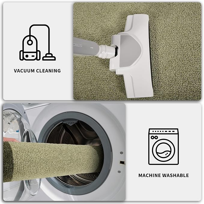 PURRUGS Dirt Trapping Door Mat 20" x 32", Non-Slip/Skid Machine Washable Entryway Rug, Shoes Scraper, Throw Rug, Super Absorbent Area Rug for Muddy Wet Shoes and Paws, Budding Green & Sage Green