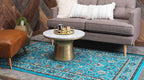 Unique Loom Sialk Hill Collection Area Rug - Washington (4' 1" x 6' 1" Rectangle Turquoise/Black)