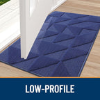 OLANLY Door Mats Indoor, Non-Slip, Absorbent, Dirt Resist, Entrance Washable Mat, Low-Profile Inside Entry Doormat for Entryway (32x20 inches, Navy)